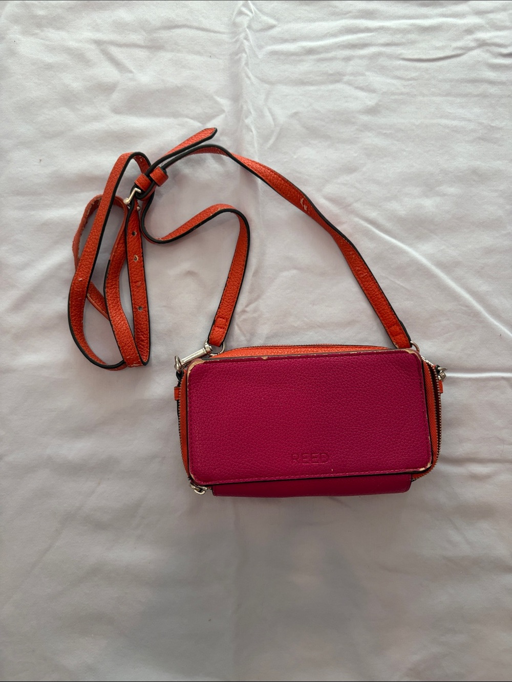 Pink and Orange Crossbody Bag - Women